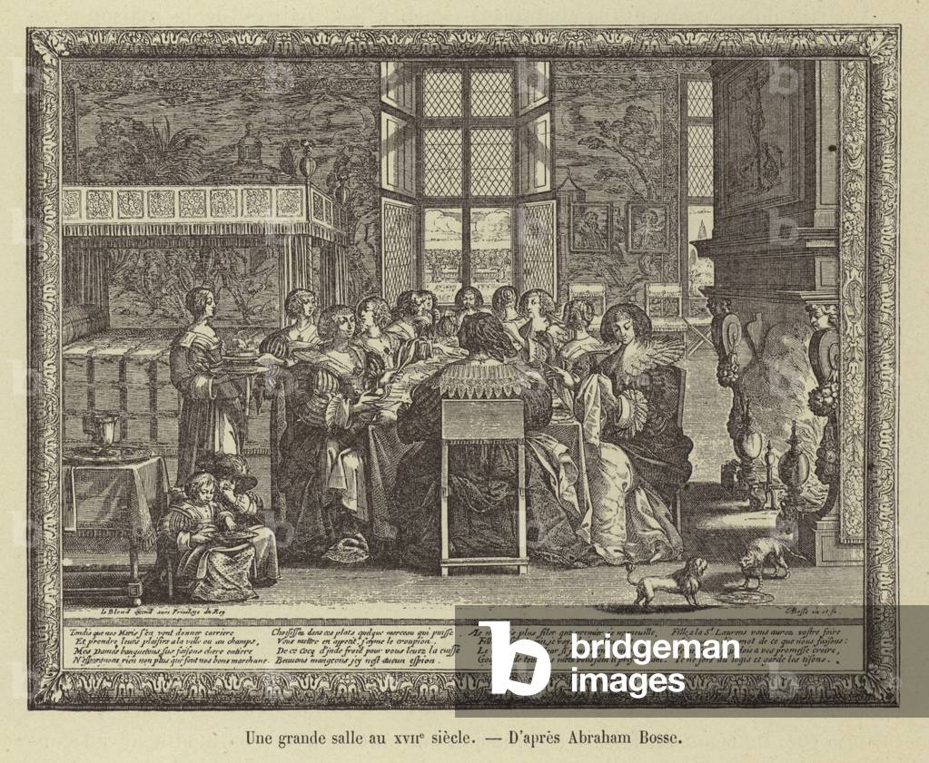 Une Grande salle au XVIIe siecle (incisione)