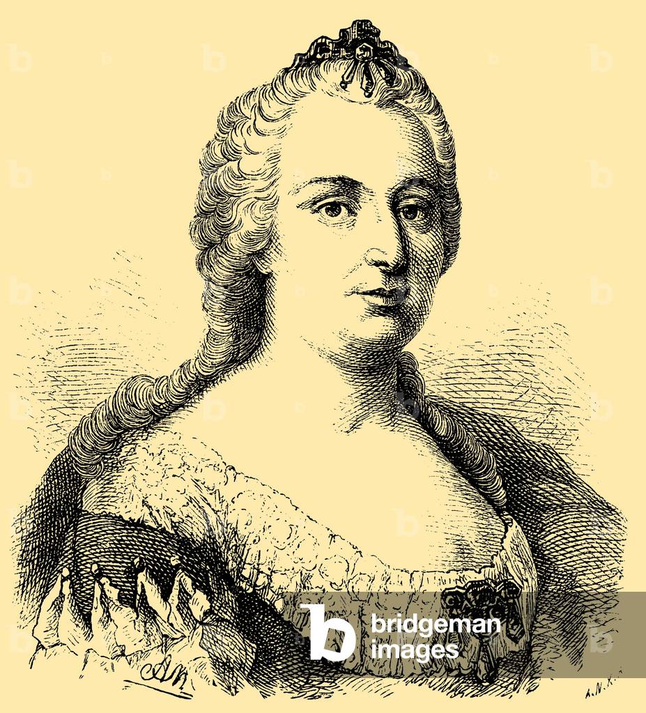 "Maria Teresa d'Austria (1717 - 1780)", b/w