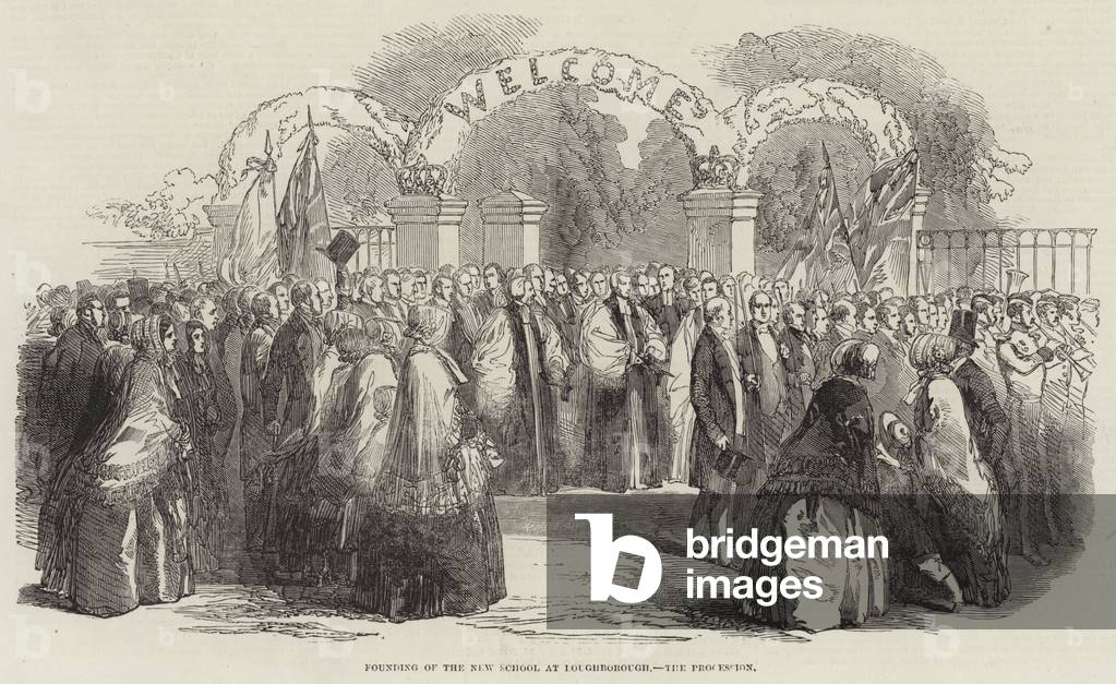 Fondazione del nuovo scuola a loughborough, il processione (incisione)