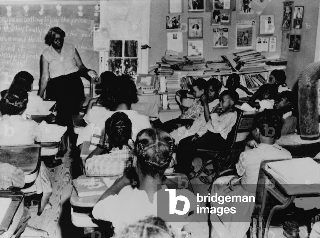 Image of Segregated classroom. Six years after the Supreme court ...