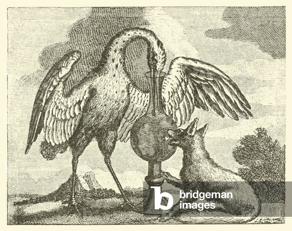 Der Fuchs und der Storch (Gravur)