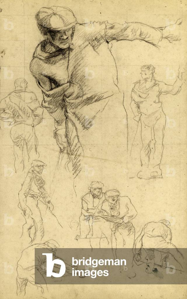 "Studio per Venezia Biennale Murales" 1905 di Frank Brangwyn, b/w