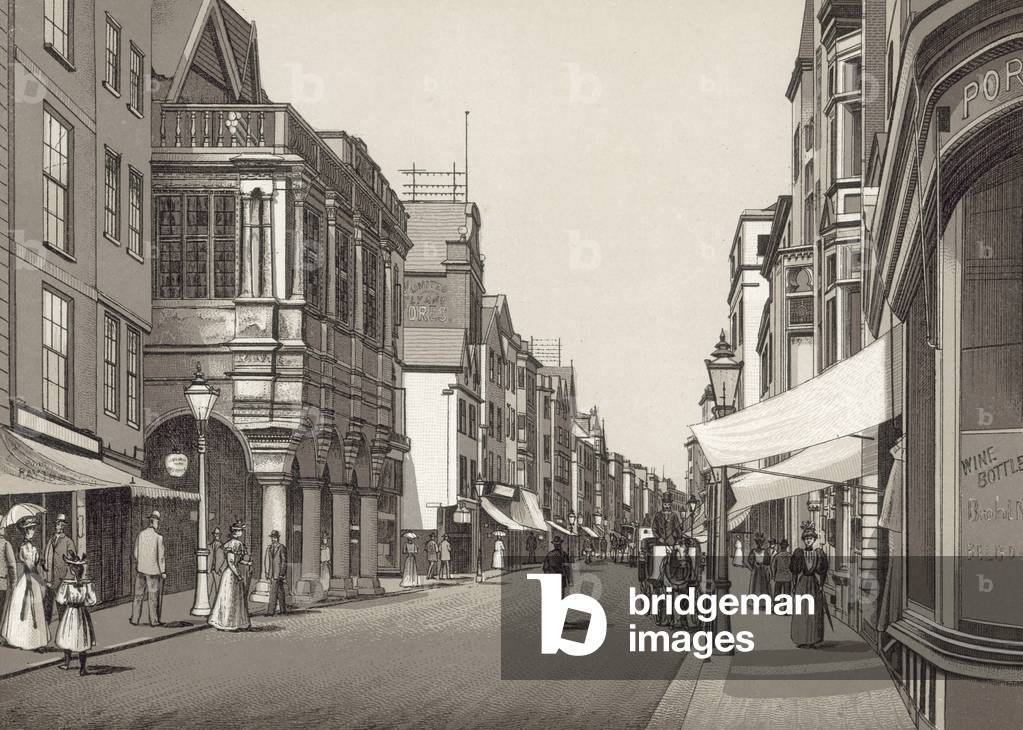 Image de Estampe représentant Guildhall et High Street (lithographie) 1801 par English School