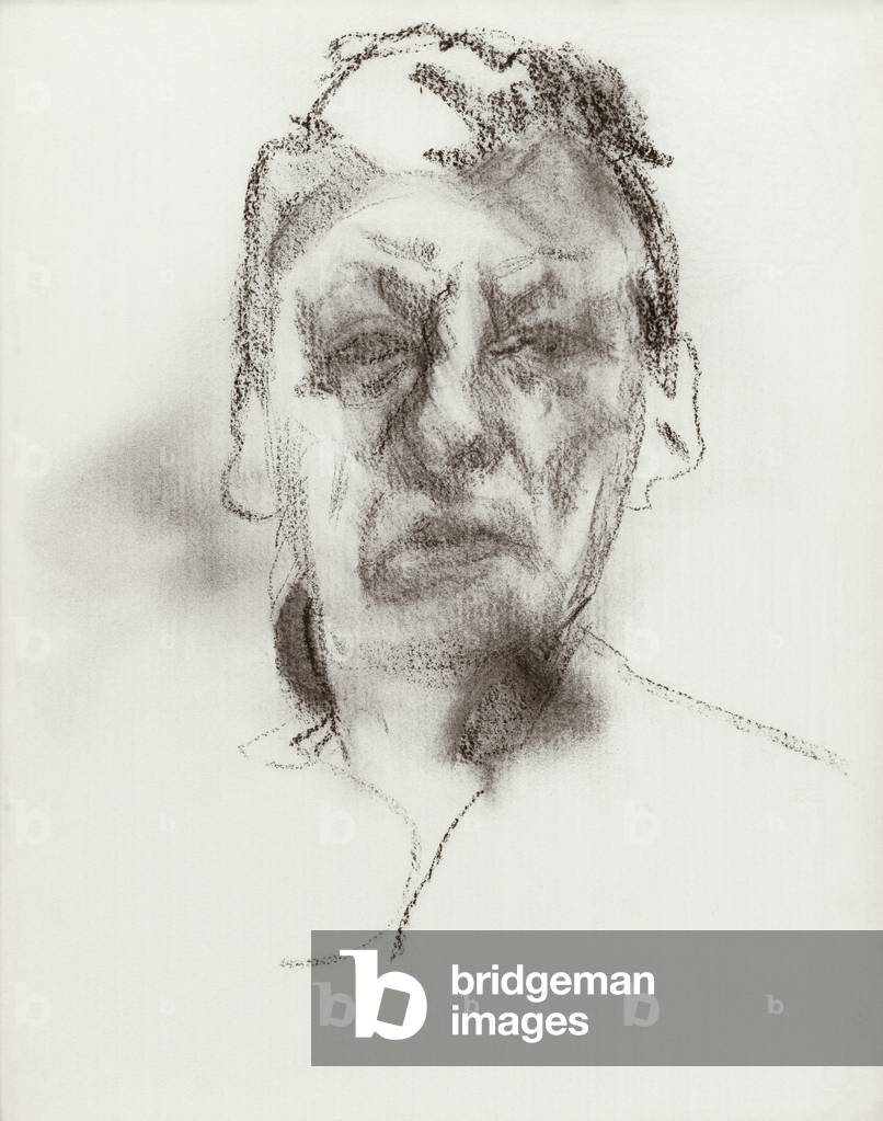 autoritratto 1981 carboncino su carta