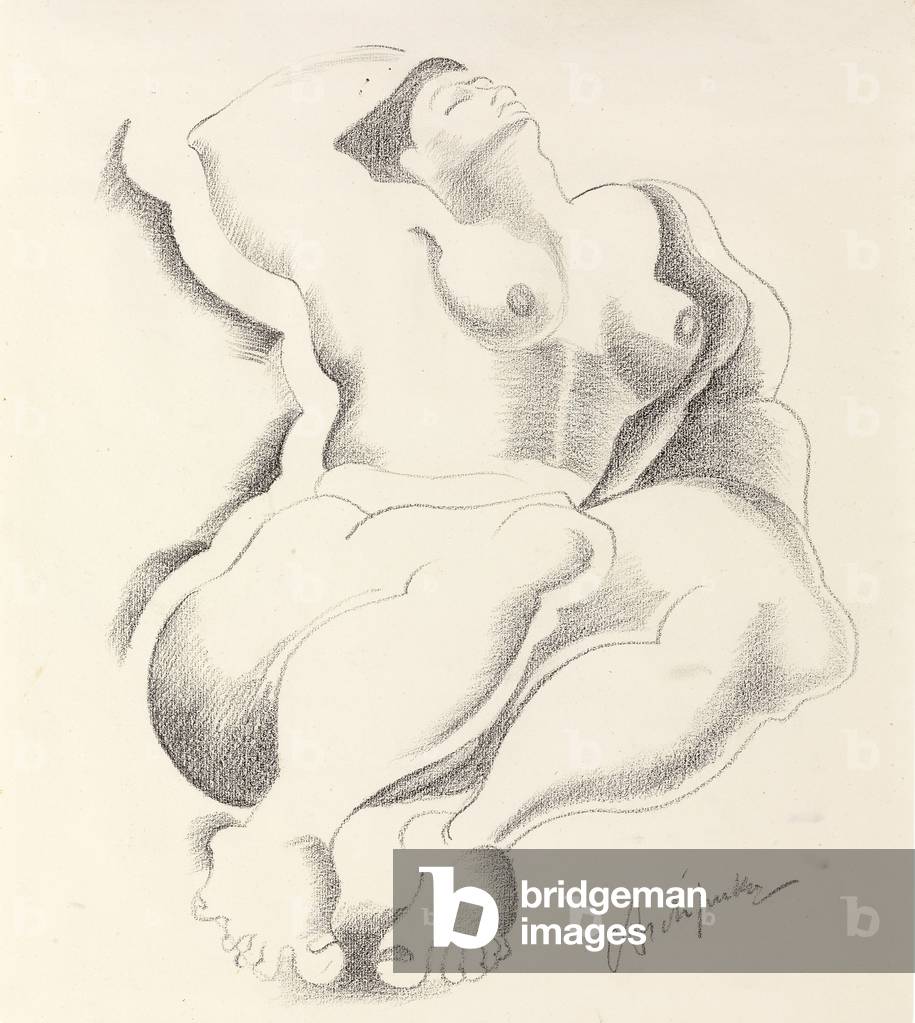 reclinabili nudo femminile, 1920 (matita su carta)
