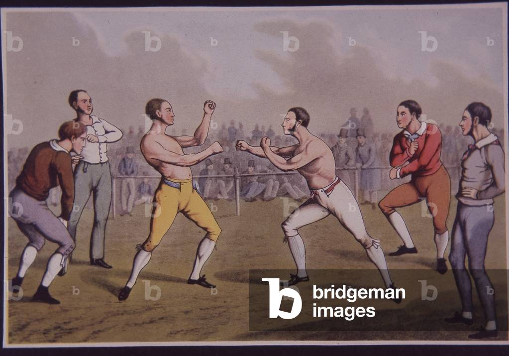 "Barefist prizefight (Farblitho)" von Henry Thomas Alken