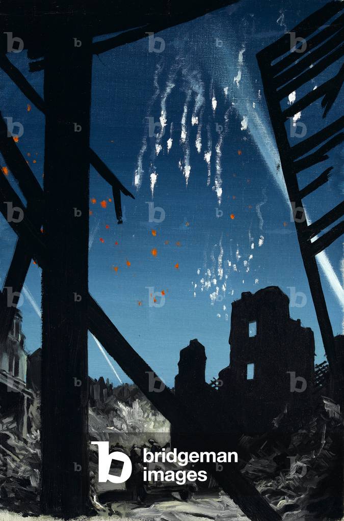 Immagine di Dipinto "Paracadute Flares" 1941 di Cliff Rowe
