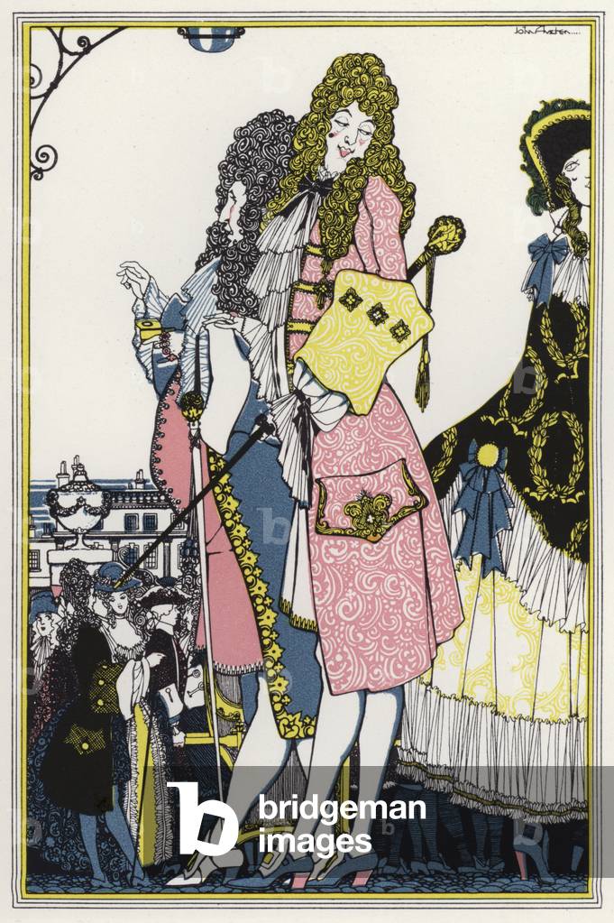 Illustration für „Schurken in Porzellan“, Ein Verschiedenes aus Gedichten des 18. Jahrhunderts (Farbe litho)