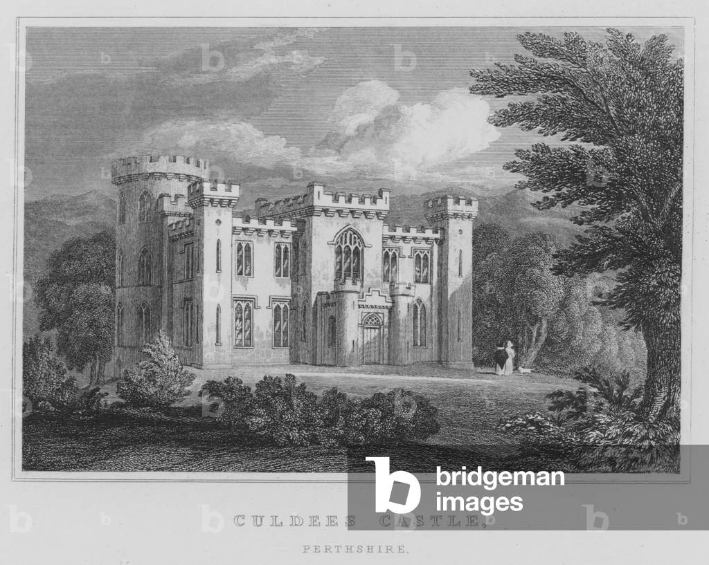 Culdees Castle by Thomas Hosmer Shepherd, b/w