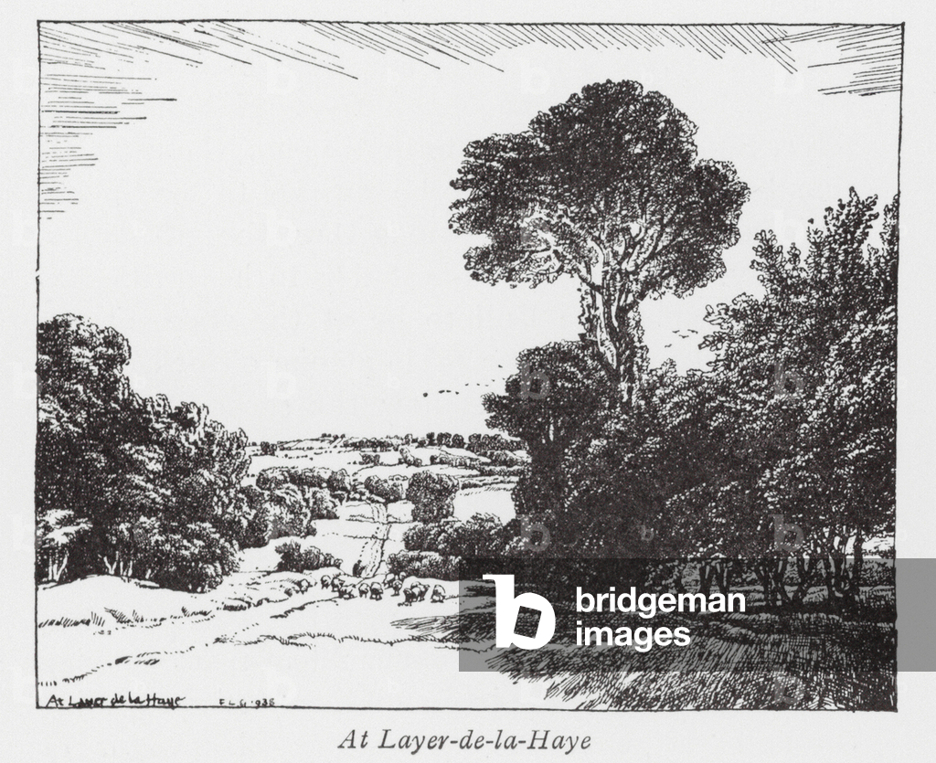 Image de Estampe représentant A Layer-de-la-Haye (lithographie) 1901 par Frederick Landseer Maur Griggs