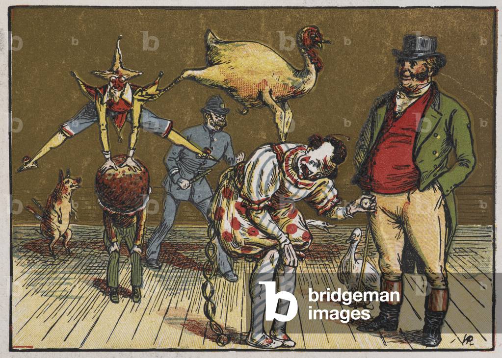 "Verschiedene Figuren wie ein Jester"