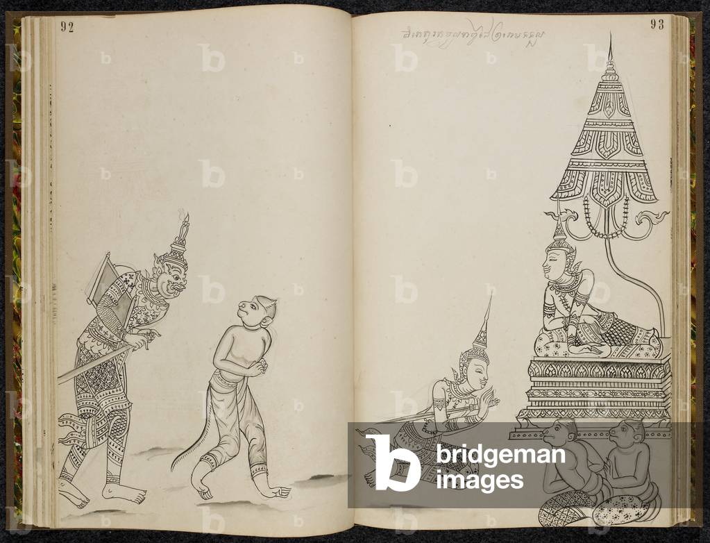 Scena del Ramakien, 1880 (disegno)