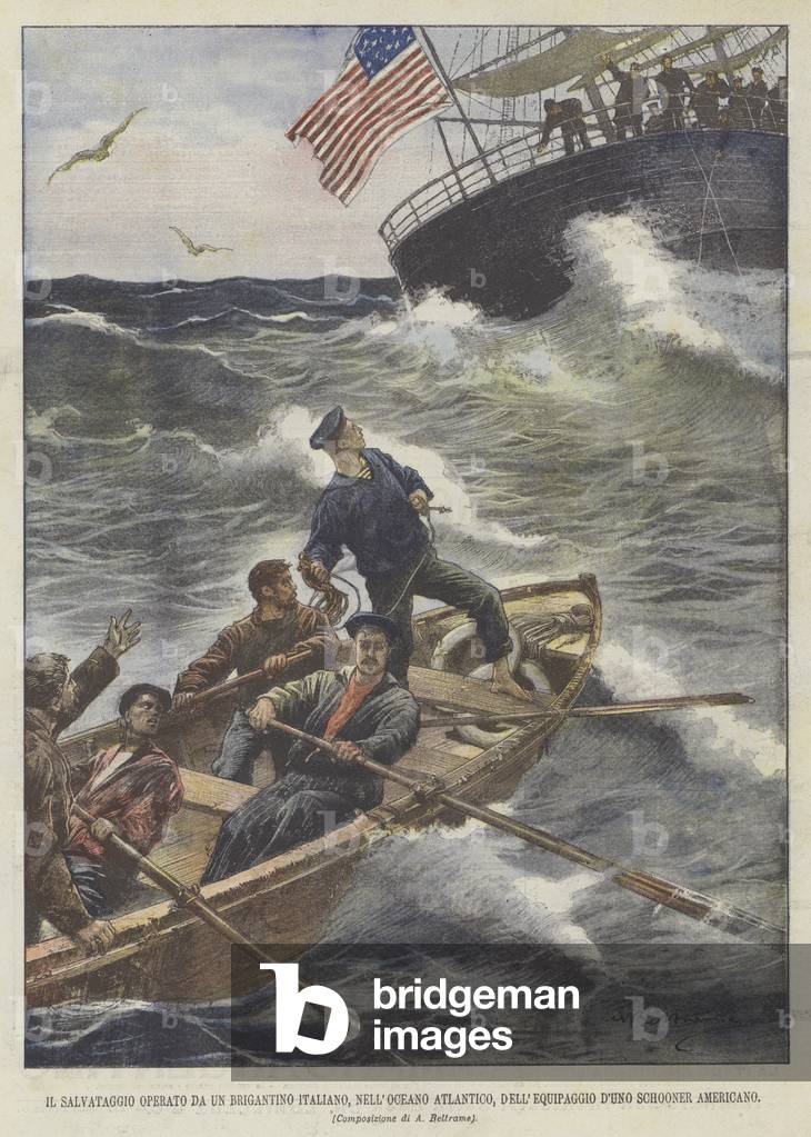 Il Salvataggio Operato Da Un Brigantino Italiano, Nell'Oceano Atlantico, Dell'Equipaggio D'Uno Schooner Americ