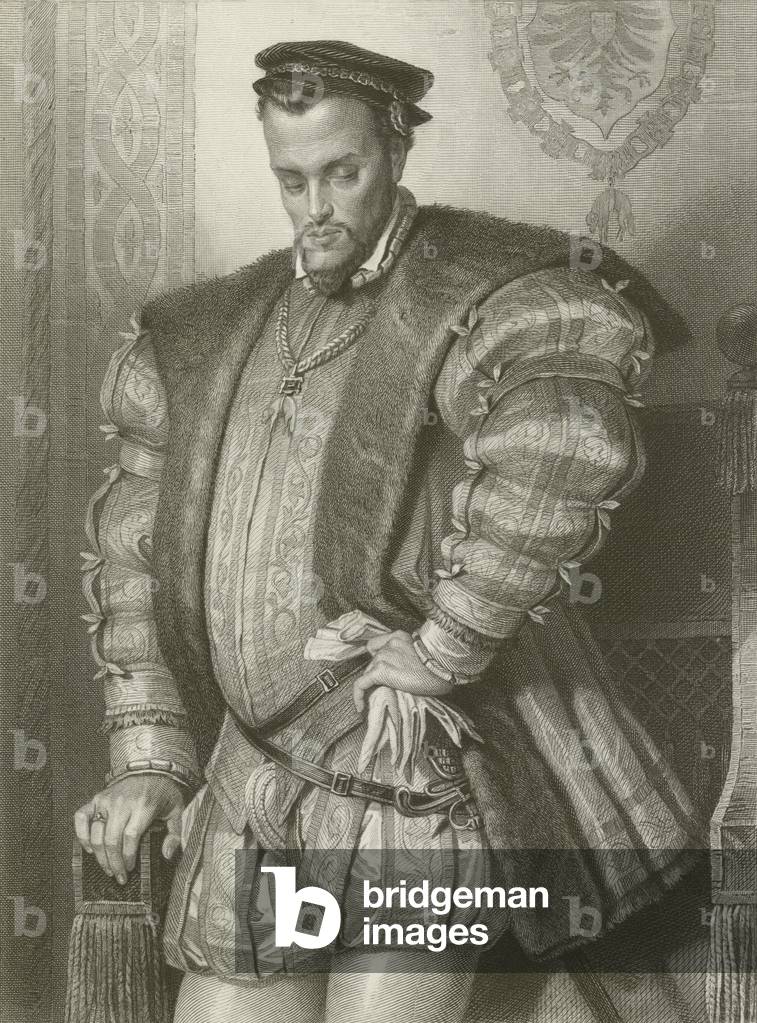 Philipp II (engraving) by Arthur Georg von Ramberg, b/w