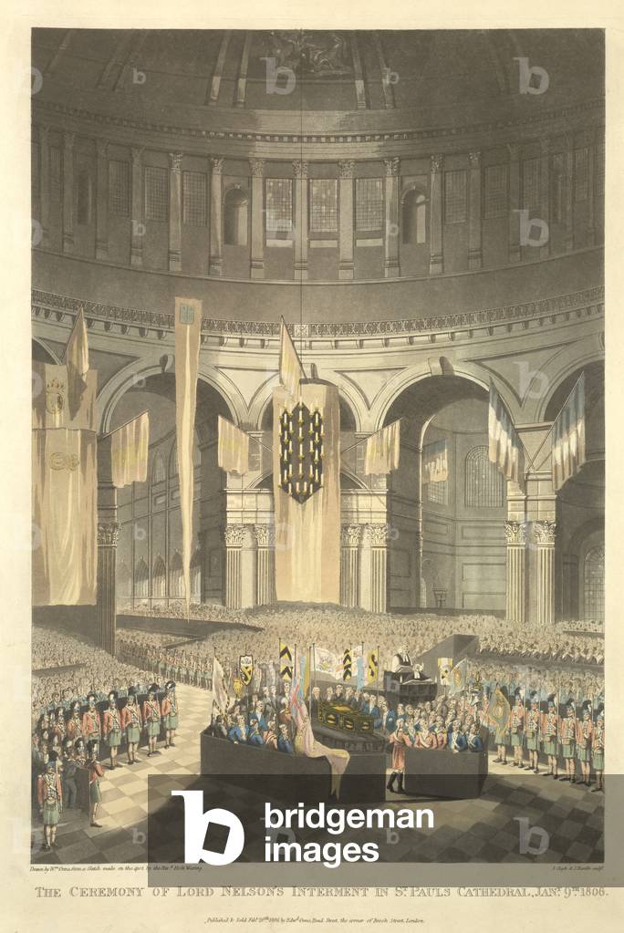 La cerimonia di sepoltura di Lord Nelson nella Cattedrale di San Paolo