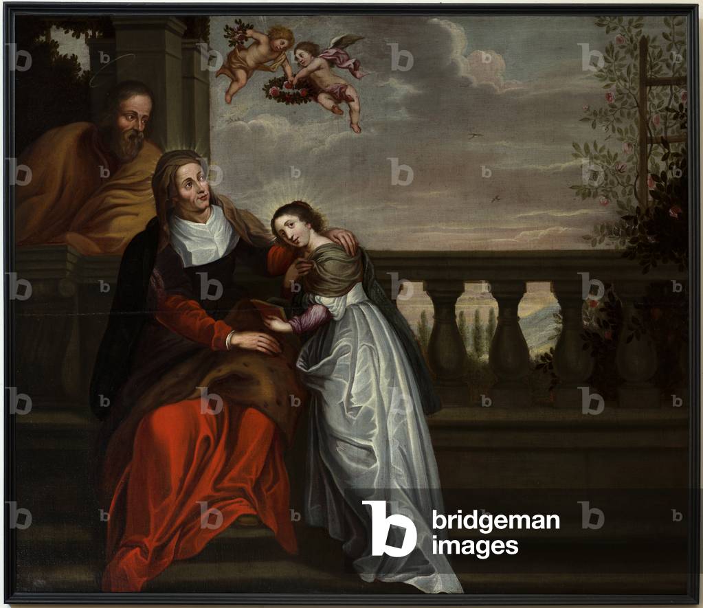 Immagine di Dipinto "Basilica (Sint-Hermesbasiliek). Interni. Pittura. «Maria con i santi Anna e Gioacchino»."