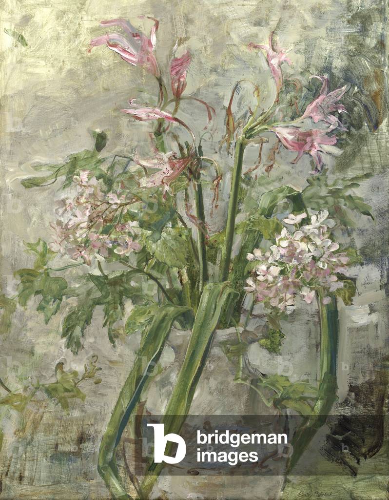Hydrangea and Crinum, 2008 (oil and tempera on panel)