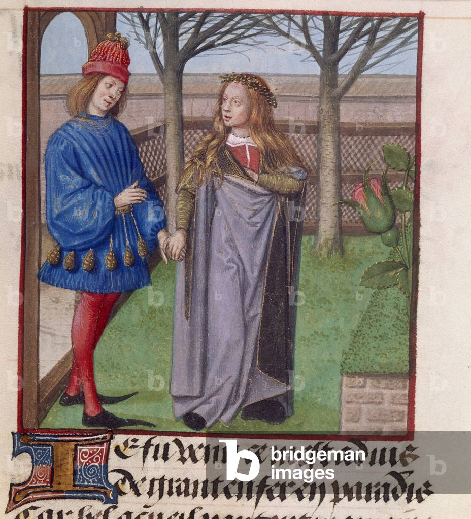 L'amante condusse alla rosa da «Le Roman de la Rose», XV secolo (miniatura)