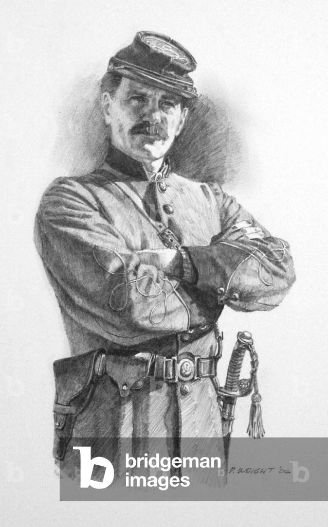 Immagine di Disegno "Tenente confederato" 2006 di H. David Wright, b/w