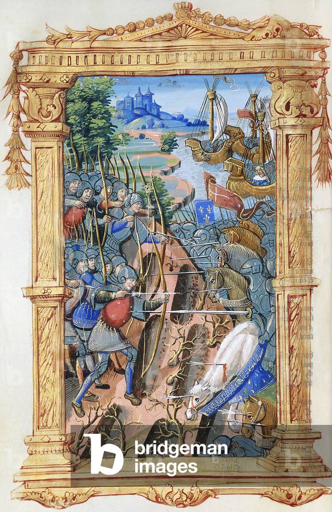 "Scena di battaglia tra arcieri e cavalleria", c.1495-1500 di French School