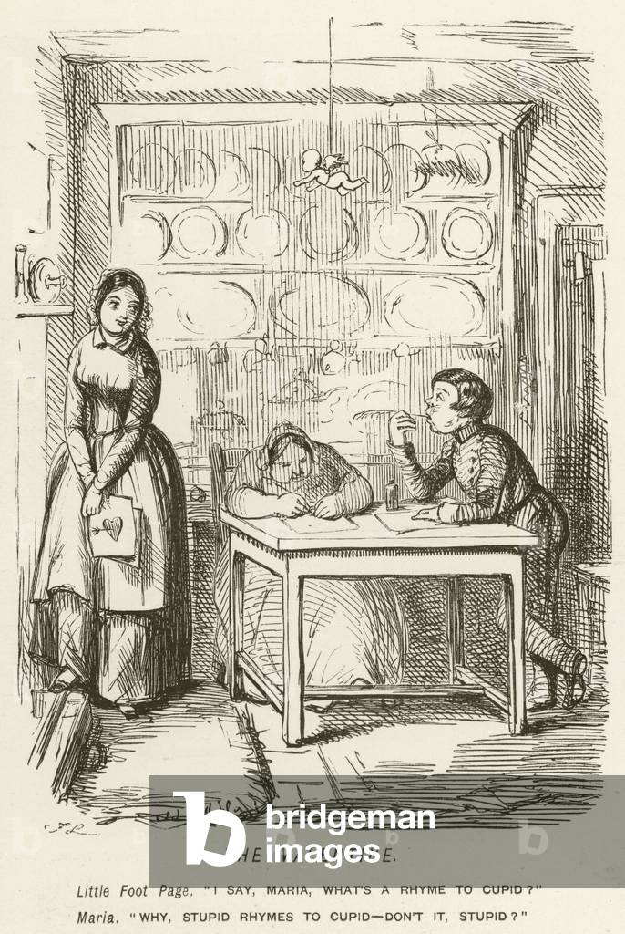 "Der Valentinstag (Gravur)" von John Leech, b/w