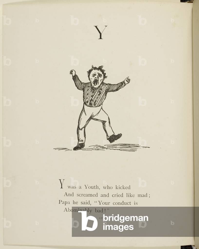 Screaming youth Illustrations et vers de non-sense Alphabets dessinés et écrits par Edward Lear.