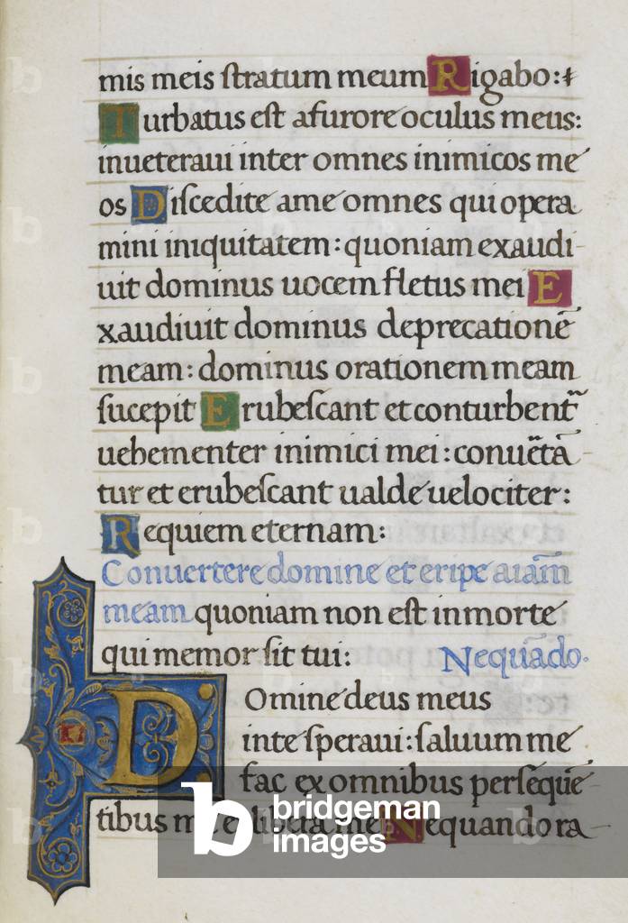 Page de texte avec la lettre initiale “D”