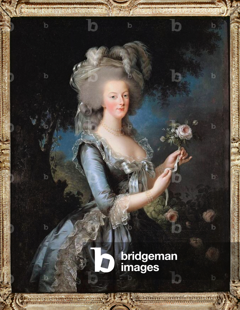 Porträt der Königin Marie-Antoinette, auch Marie Antoinette genannt, mit einer Rose, 1783