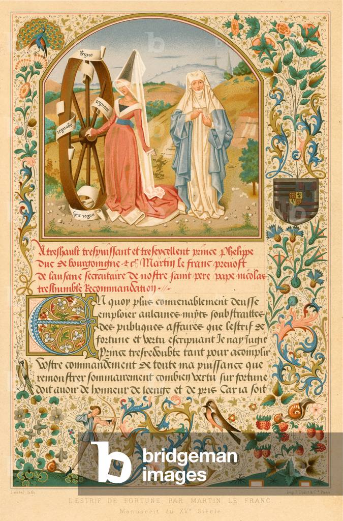 "L'Estrif de Fortune di Martin le Franc. Manoscritto del sec. XV (cromolito)" di Belgian School