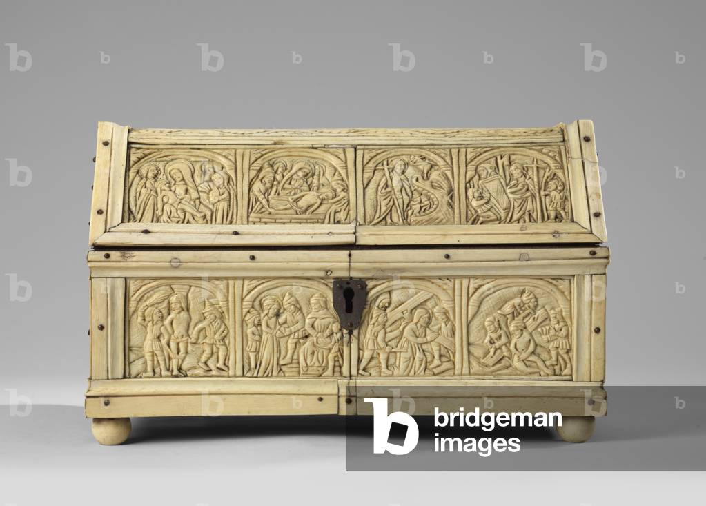"Scene della Passione di Cristo su scatola con tetto a padiglione" di Flemish or Burgundian school