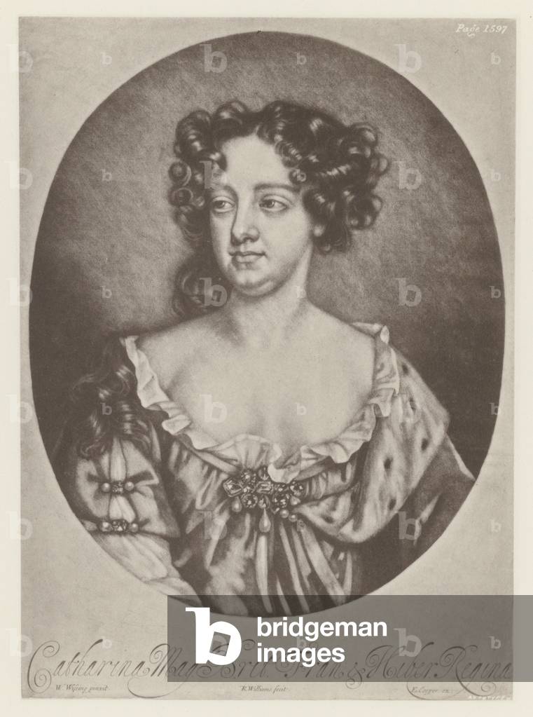 Katharina, Königin von Karl II. (litho)