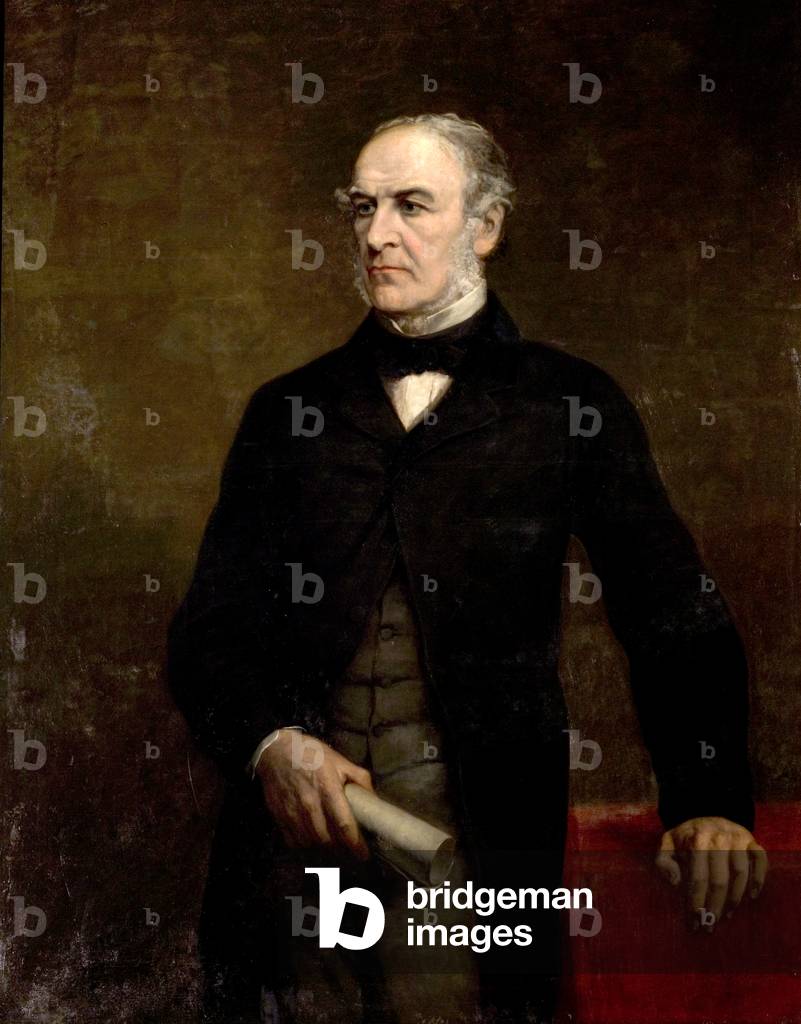 Immagine di Dipinto "il diritto onorevole william e. gladstone" 1872 di Charles Lucy, b/w