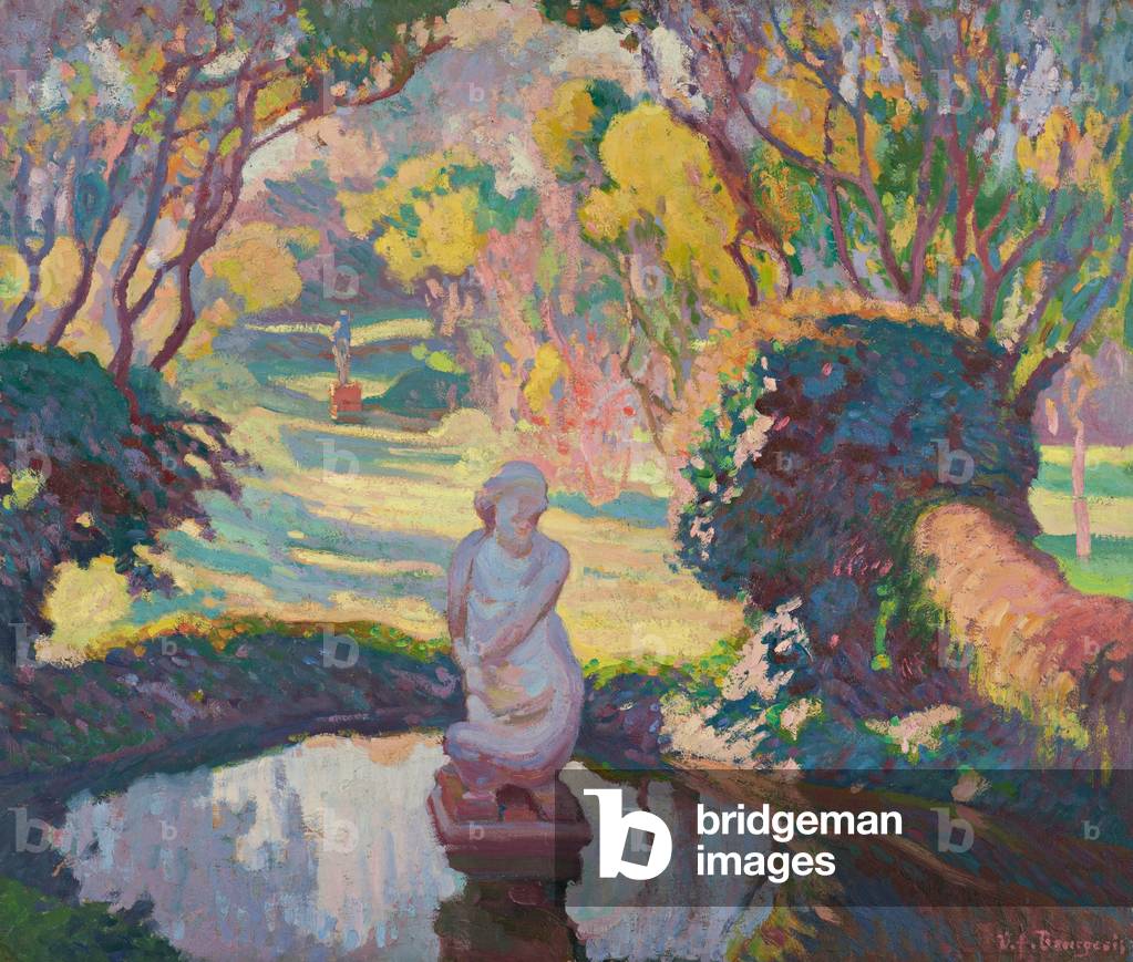 Bild von Gemälde "Verlassener Garten im Winter", 20. Jahrhundert von Victor Ferdinand Bourgeois