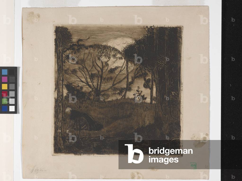 Le Soir (Abend) Oder La Glaneuse (Der Gleaner) (Ätzen, Aquatinte, Lavis und Roulette)