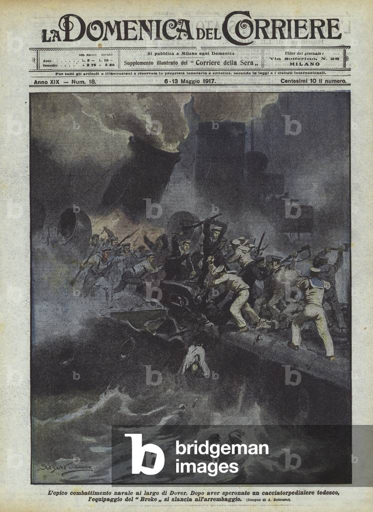 Epischer Seekampf vor Dover (Farblitho)