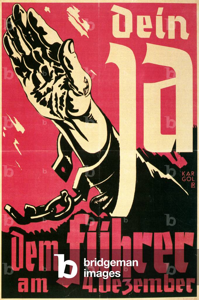Image of Political Poster. Germany. 1938. Vote yes for the Fuhrer
