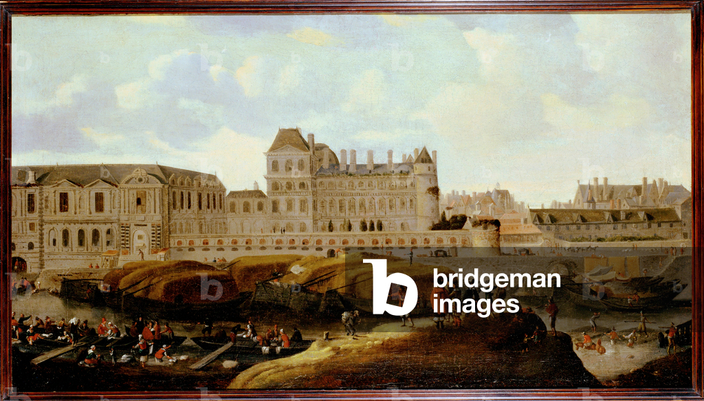 Louvre und Petit Bourbon von der Seine aus gesehen ...