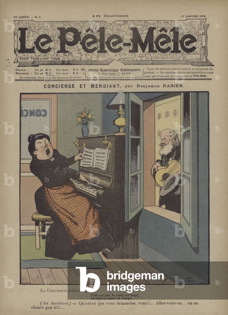 "Concierge et mendiant (Farbe litho)" von Benjamin Rabier