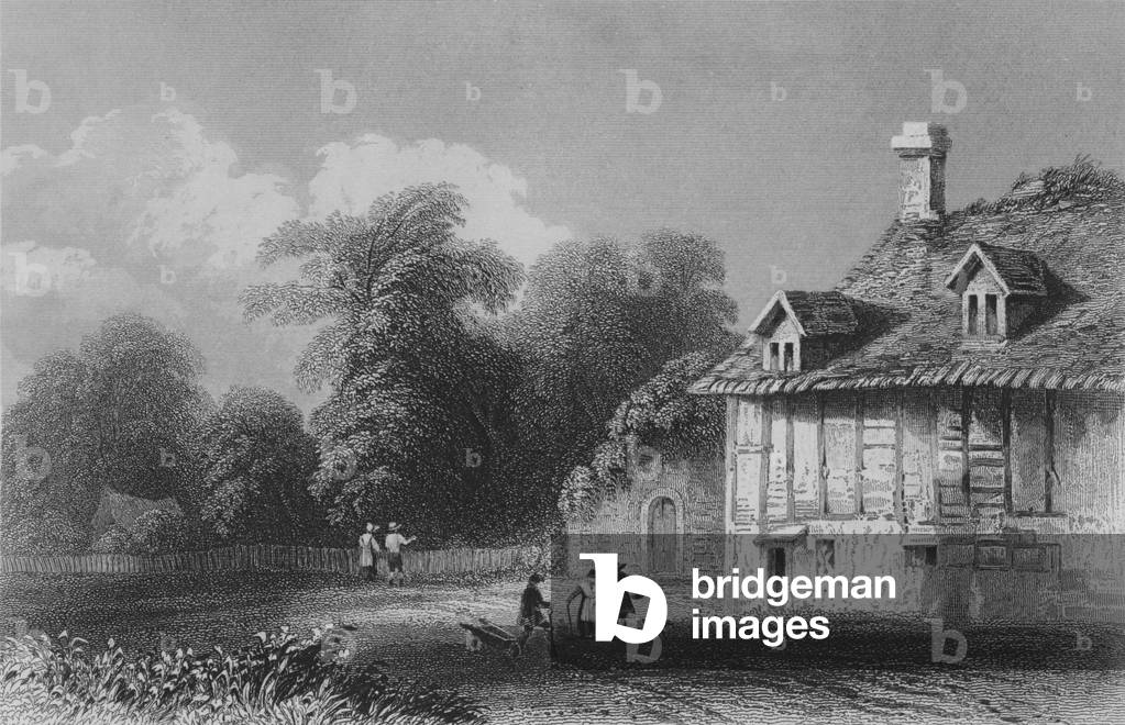 Bunyans Cottage and Forge at Elstow (engraving)