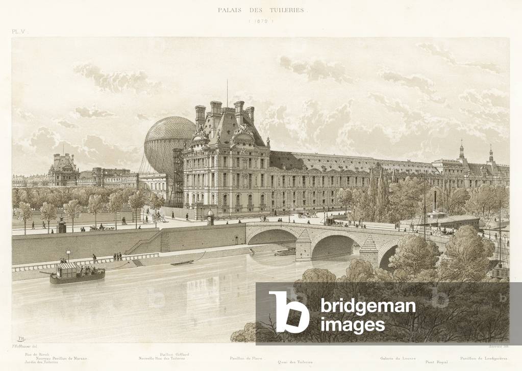 "Palais des Tuileries" 1801 von French School, b/w
