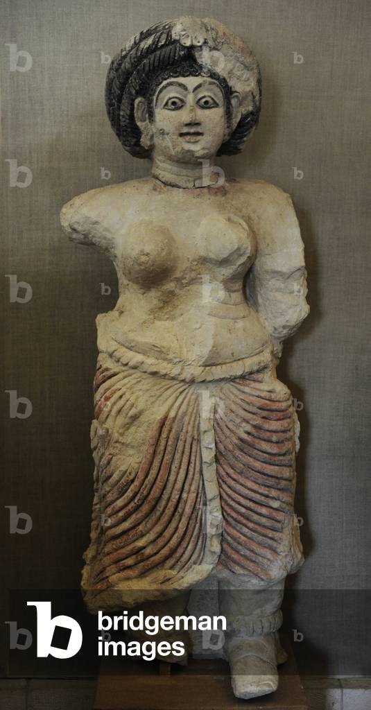 Image of Hisham's Palace, Human figure sculpture, Khirbat al