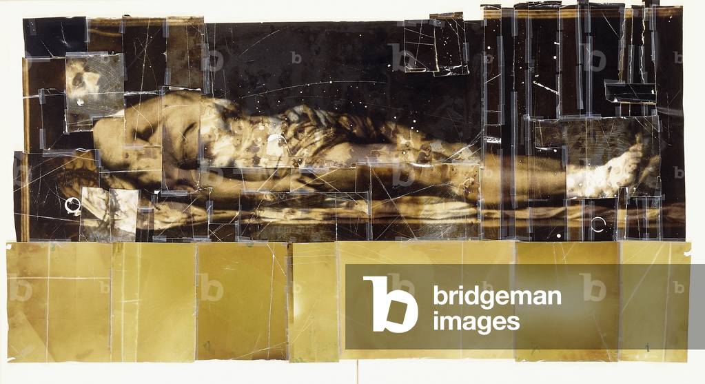 Cristo con Bar, 1985-87 (collage di stampa argento tonico con nastro)