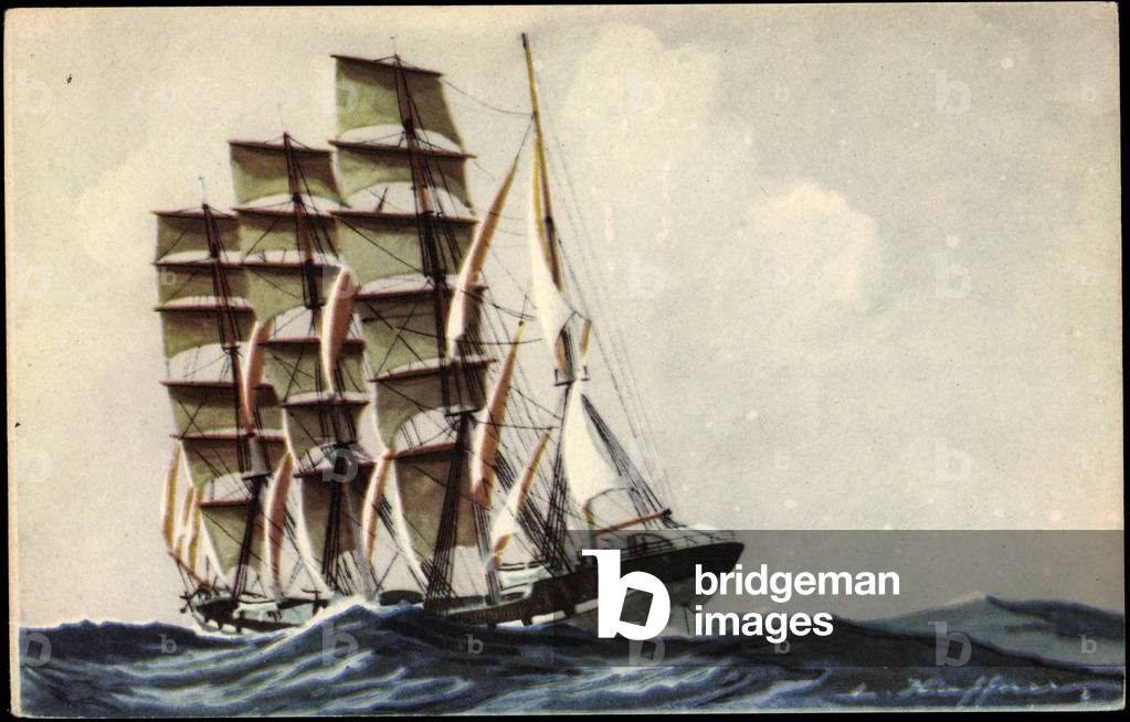 Artista Haffner, L., Nave a vela, Quatre mais Barque