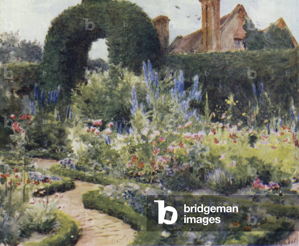 La Nouvelle Forêt : Jardin près de Brokenhurst (couleur litho) par Walter Frederick Roofe Tyndale