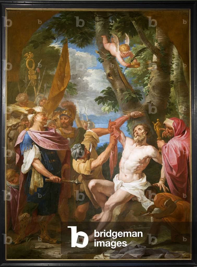 Image de Peinture représentant Église paroissiale (Sint-Bartholomeuskerk). Intérieur. peinture. Martyr de Sain