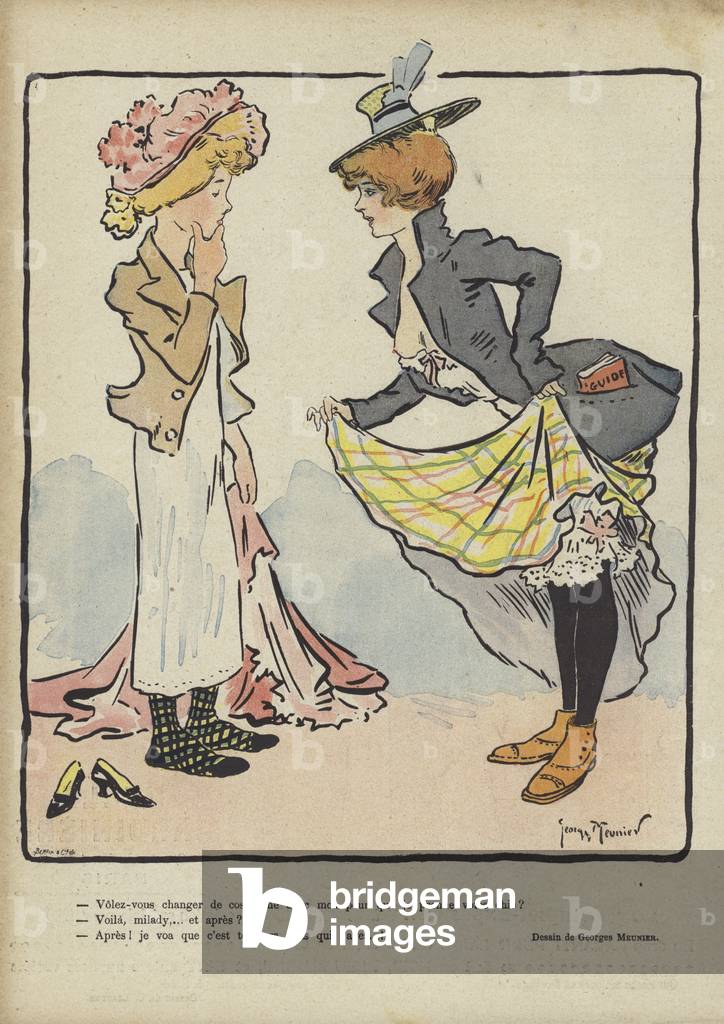Illustration for Le Rire (colour litho) by Georges Meunier