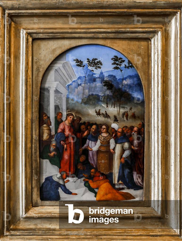 Immagine di Dipinto "Cristo e la donna colta in adulterio 1527" 1527 di Ludovico Mazzolino