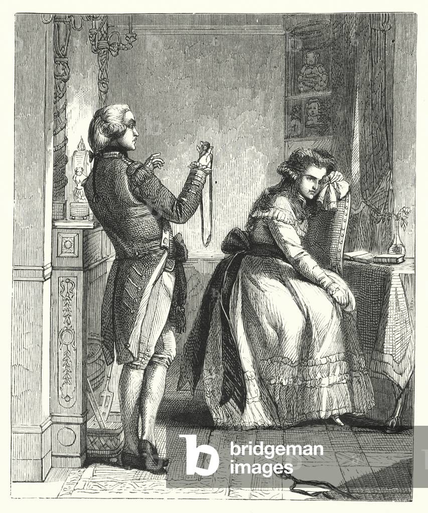 Lydia Languish (gravure) 1801 par Edgar Melville Ward