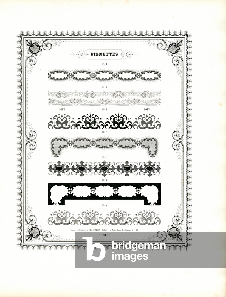 Immagine di Stampa "Motivi decorativi a catena e bordi ornamentali (stampa)" di Charles Derriey