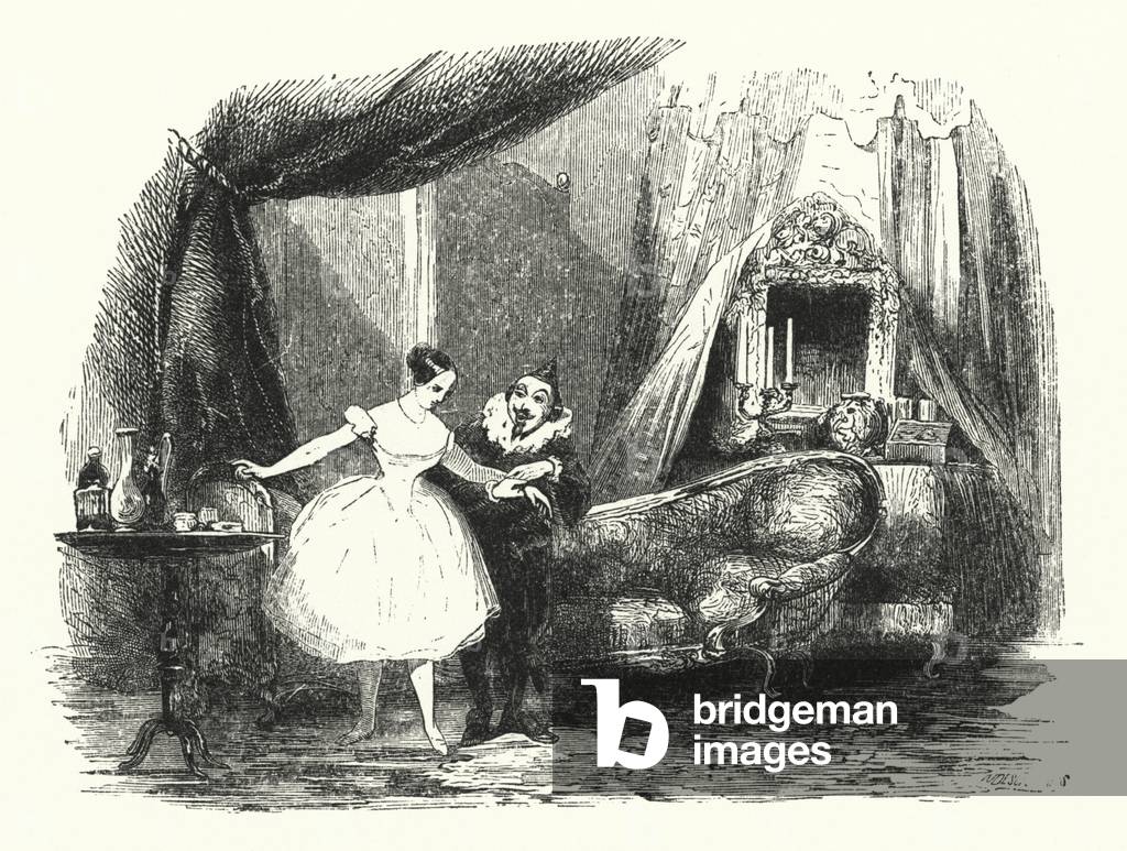 "Illustration für das Ballett" von English School, b/w